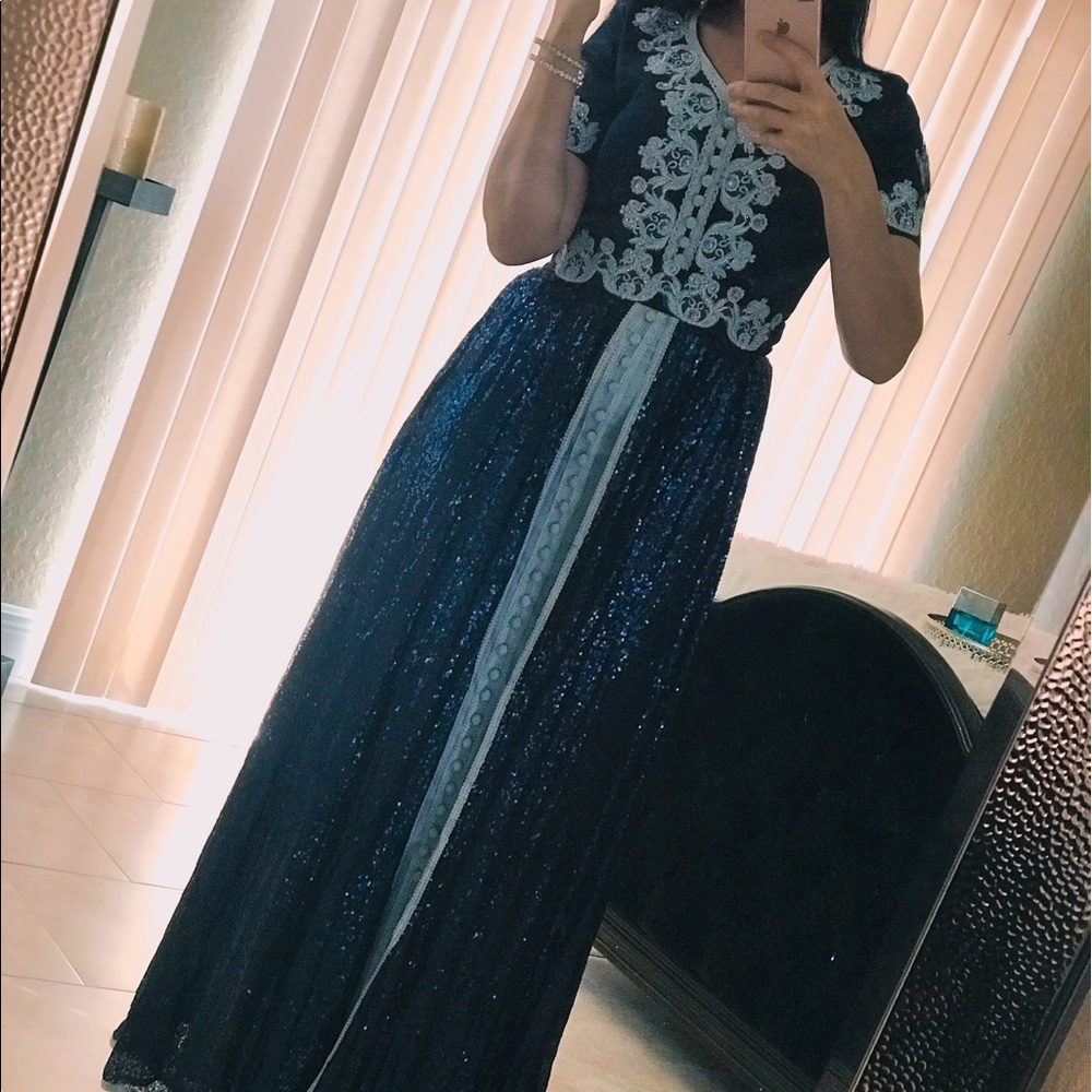 Caftán sequins long maxi Dress